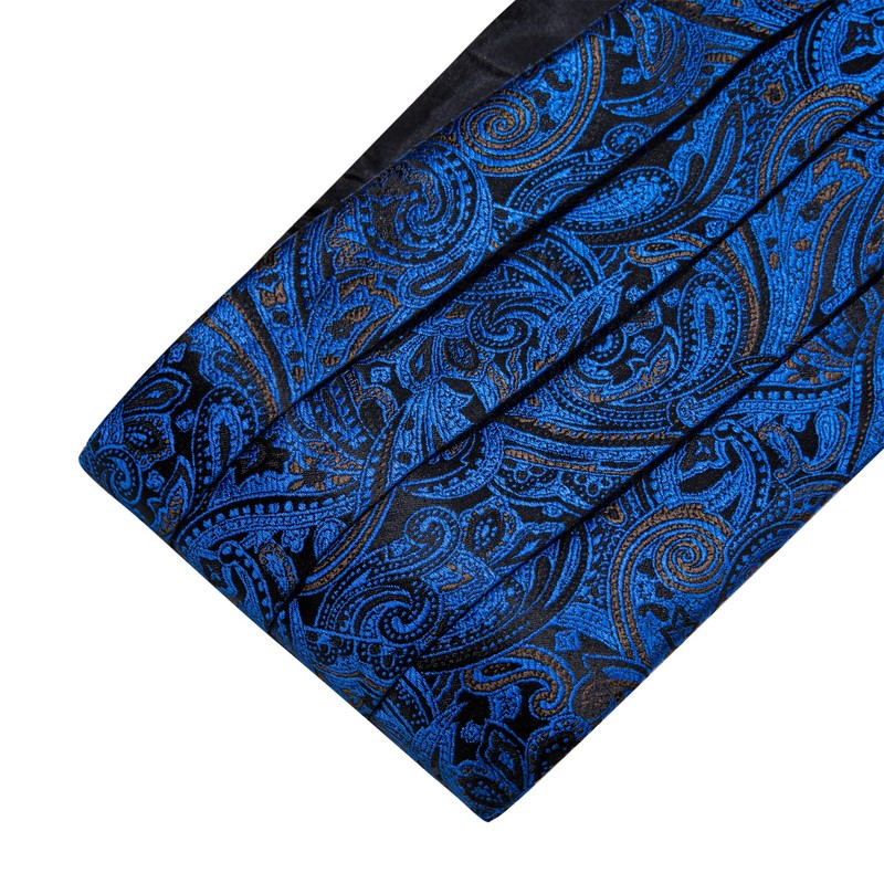 Barry.Wang Cummerbund Bow Tie Set for Men, Silk Cummerbund Pretied