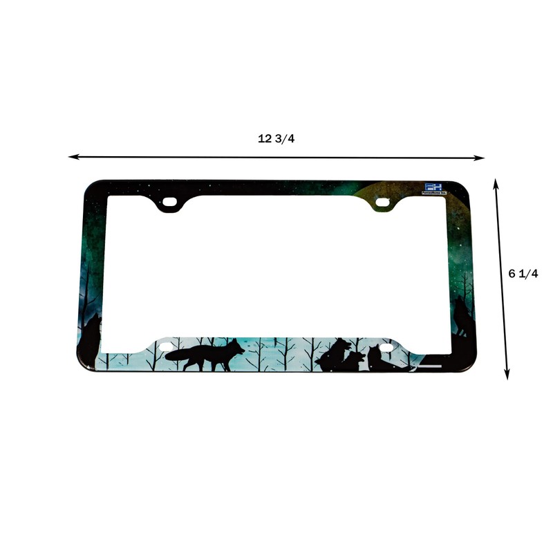 FantasHome Stainless Metal Car License Plate Frame Covers with 4