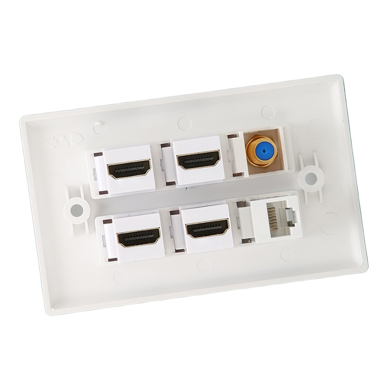 Wall Plate 6 Ports HD Multimedia Interface CAT6 TV F