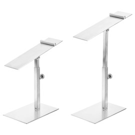 sourcing map Shoe Display Stand 2 Pack Adjustable Height High Heel Shoe Lifts Metal Shoe Rack Holder for Home Retail Supplies - Silver