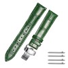 TRISTRAPS Quick Release Genuine Leather Watch Band Black Blue D