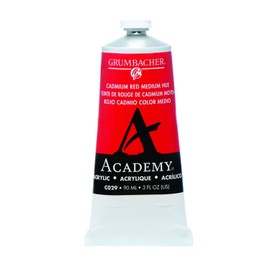 Grumbacher Academy Acrylic Paint, 90ml/3 oz Metal Tube, Cadmium Red Medium Hue