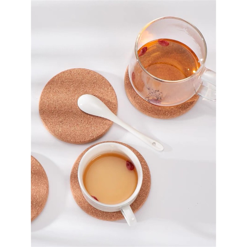 Round Hot Pan Coasters, Cork Coasters for Drinks, Coffee, Tea,
