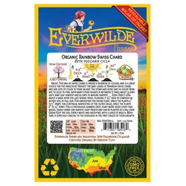 Everwilde Farms - 100 Organic Rainbow Swiss Chard Seeds - Gold Vault Packet