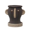 Creative Co-Op Stoneware Face Planter with Saucer, Brown & Cream