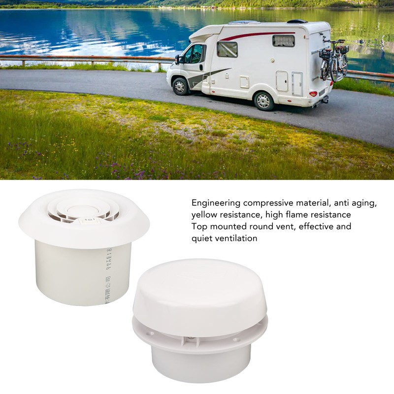 RV Mini Vent Fan White Round Noiseless Compression Resistant Vent