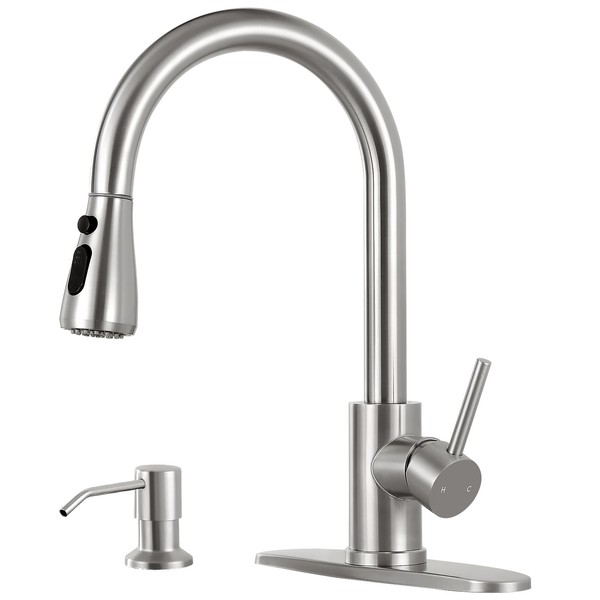 Kitchen Faucet with Pull Down Sprayer, High Arc Single Handle