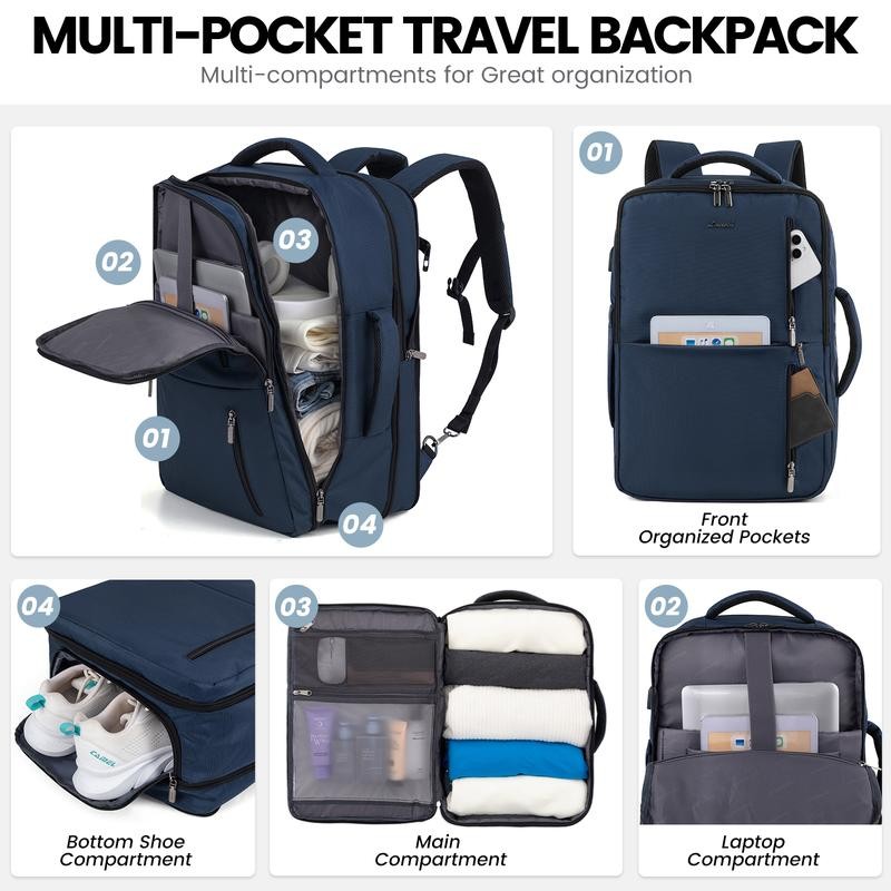 LOVEVOOK Fall TSA-Approved Expandable Carry-on Travel Backpack with 3 Packing