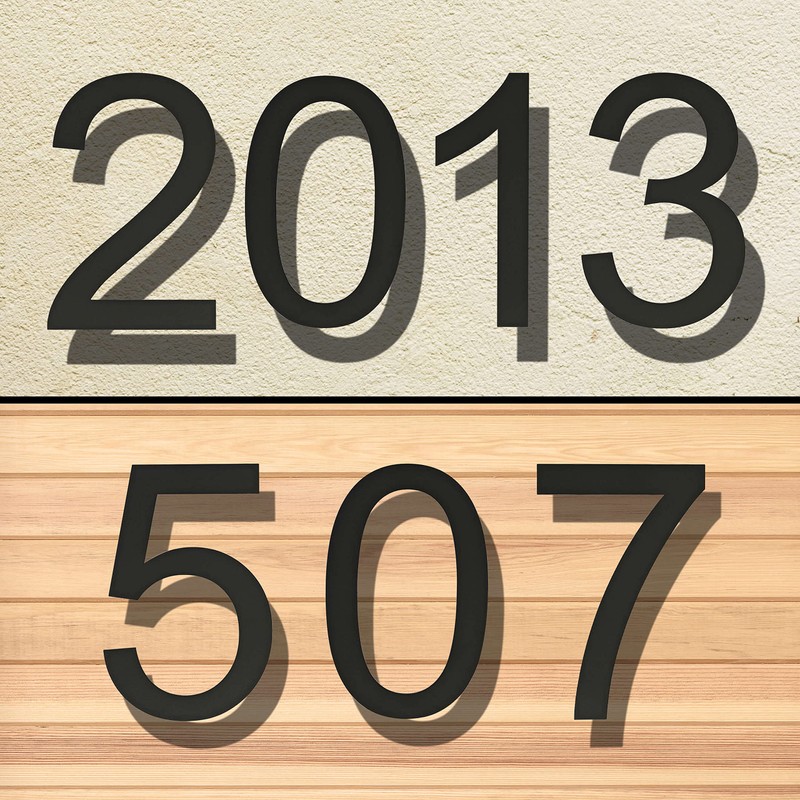 Ywonoby Stainless Steel House Number - RAL 7016 Anthracite Grey