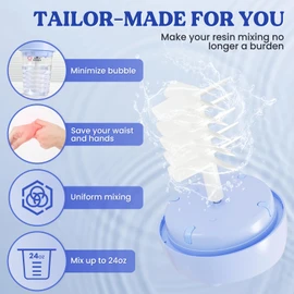 LET'S RESIN Resin Mixer Paddles for Auto Resin Mixer,2pcs Durable Easy Clean Epoxy Mixer Replacement,High Efficiency Mixing Attachment for Resin Casting, Molds, Soap Making