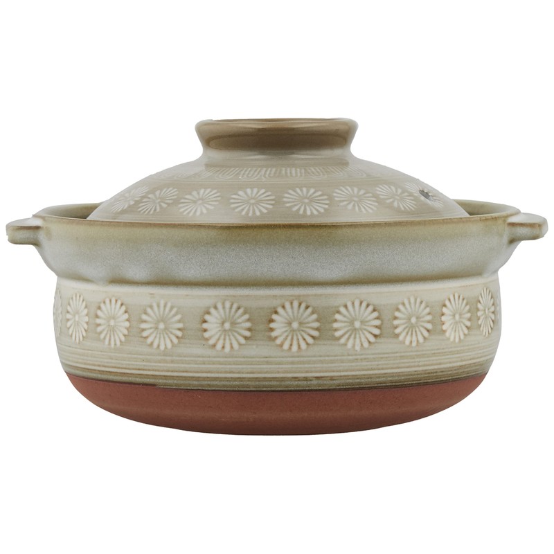 Banko Ware 21681 Ginpo Hanamishima Extra Deep Pot No. 6,