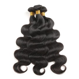 Body Wave Human Hair Bundles Brazilian Human Hair Wavy Human Hair Weaves Human Hair Extensions Natural Colour 14 16 18 Inches Total 300 g