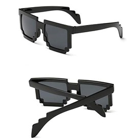 Kids/Childrens Size - Black 8-Bit Pixel Pixelated Gamer Classic Sunglasses! Boys Girls Unisex Retro Geeky Thug Life