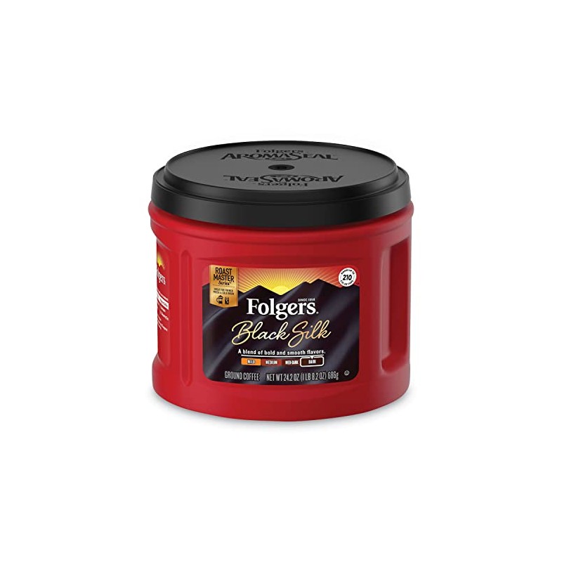 Folgers Café Molido Tostado Oscuro Black Silk, Bote De 22.6