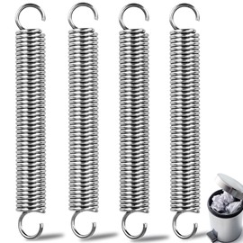 FLEXNOVA Set of 4 Tension Springs with Hooks, Tension Spring 69 x 9 x 1.2 mm, Stainless Steel Tension Spring, Spring for Hanging Chair, Replacement Spring for Rubbish Bin, Double Hook Replacement