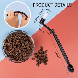 Cepillo para Máquina de Café, Limpiador de Cepillo para Máquina de Café, Cepillo de Limpieza para Cafeteras, Expreso de Nailon Herramienta de Limpieza de Café con Cuchara, Limpieza de La Máquina de Café Para La Cabeza Del Grupo de Máquina de Café Coffee