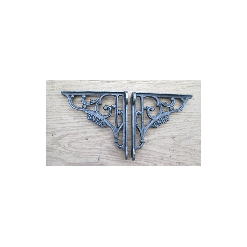 IRONMONGERY WORLD® 5" Pair GNER Railway Antique Vintage Style CAST