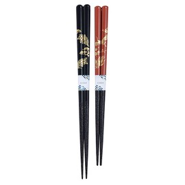 80 Couples Chopsticks, Algae Turtle, Tsuru no Mai, Black, Red, Dishwasher Safe, Design, Includes Paulownia Box, Wrapping, Mother's Day, Father's Day, Good Married Couples Day, Parents, Dad, Dad, Mom,