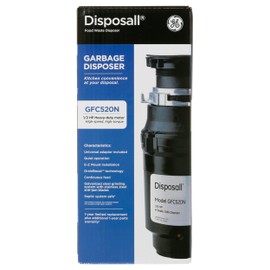 GE Continuous Feed Garbage Disposal, 1/2 Horsepower, Good for Grinding: Beans, Potatoes, Peels, & Cooked Meat, Easy Install Kit Included, Non-Corded, Recommended for 2-4 Person Homes Black