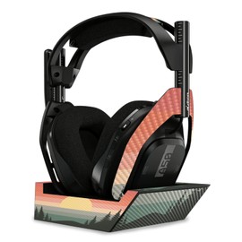 MightySkins Carbon Fiber Skin Compatible with Astro A50 Wireless Headphones + Base Station (Gen 4) - Sunset Forest | Protective, Durable Textured Carbon Fiber Finish | Easy to Apply | Made in The USA