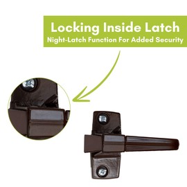Ideal Security Model 910 Classic Push Button Handle with Latch for Storm Door and Screen Door, Brown