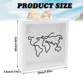 Wieat Shadow Box Frame, Travel Memory Box, Adventure Archive Box,Ticket and Film Stub Storage Box, Postcard Souvenir Map Collection Box, Travel Collection Box Frame(20*20cm)