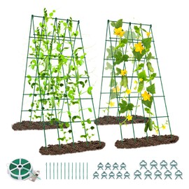 Barbella Foldable A-Frame Cucumber Trellis, 2 Pack, Green, Steel, Plant Support, Climbing Plants, Vegetables, Flowers