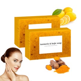 RAFZEG RAFZEG Lemon Turmeric Kojic Soap Fragrance, Turmeric Spots Soap Bar, Honey Glow Lemon Turmeric Soap for Face and Body for All Skin Types (2PC)