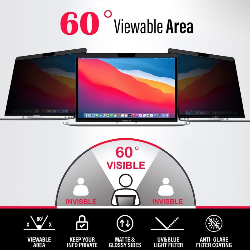 JiSiTeCai Privacy Screen MacBook Pro 15 Inch (2016-2019), Magnetic Removable