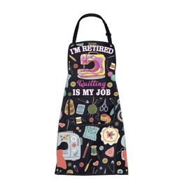 BNQL Quilter Sewing Apron Sewing Gifts for Sewing Lovers Seamstress Gifts I'm Retired Quilting Is My Job Quilting Cooking Apron