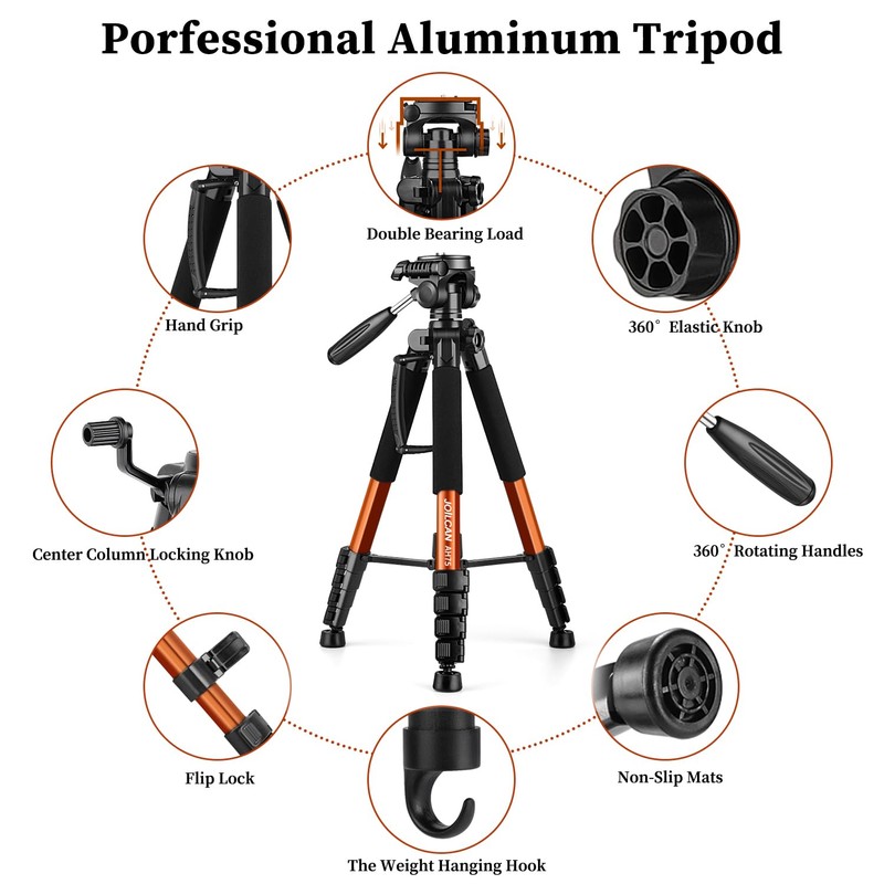 JOILCAN Tripod Camera Tripods, 74" Tripod for Camera Cell Phone