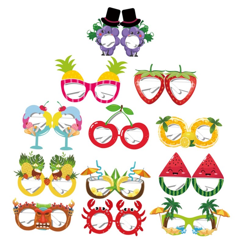 Sosoport 3sets Summer Fruit Glasses for Fun Party Photo Booth