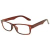 Brown Frame Narrow Rectangular Clear Lens Eyeglasses Retro Style