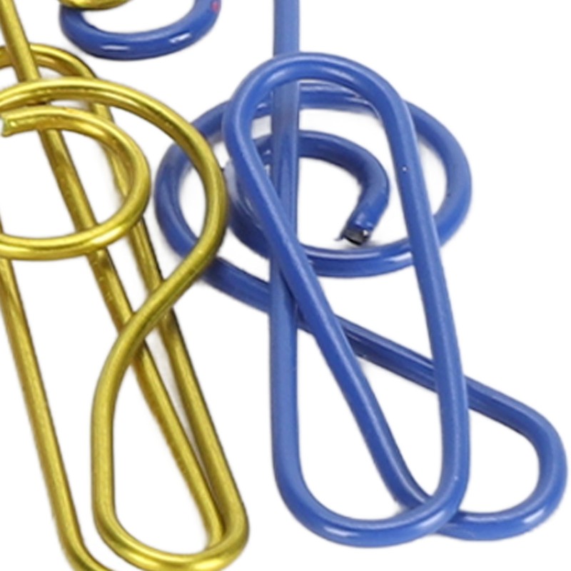 100Pcs Cute Note Paper Clips 10 Colors Metal Music Note