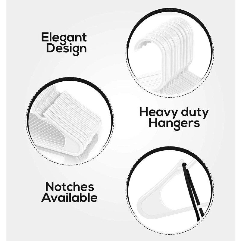 Utopia Home Plastic Hangers 50 Pack - Space Saving Clothes