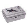 Fizzii Shark Lunch Box, Plastic, silver, 18 x 13 x