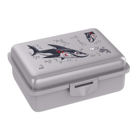 Fizzii Shark Lunch Box, Plastic, silver, 18 x 13 x 7 cm