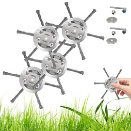 Steel Wire Grass Trimmer Head, 6 Inch Metal Weed Eater Blades for String Trimmer | Durable Weed Remover Tool for Spindle 0.2 inches and 5mm Inner Shaft (1, Silvery)