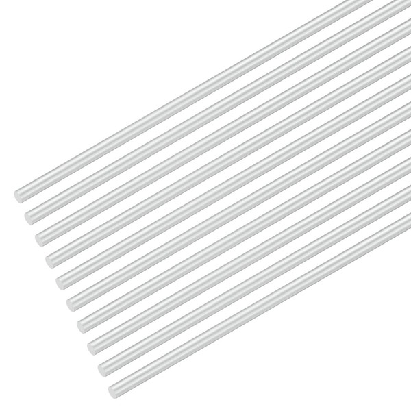 M METERXITY 20-Pack Round Aluminum Rod, 4mm (5/32") Dia 250mm