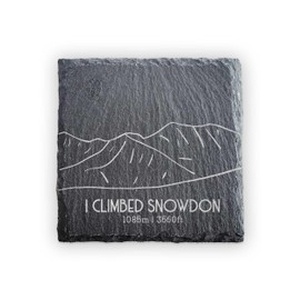 I Climbed Snowdon Laser Engraved Slate Coaster | National Three Peaks Coasters | Slate Mountain Coaster