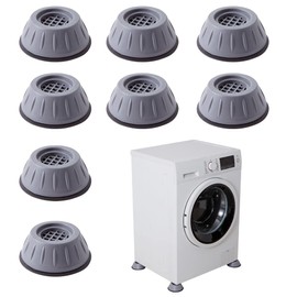 8 Pcs Shock and Noise Cancelling Washing Machine Support, Noise Reducing and Anti Slip Anti Vibration Rubber Washing Machine Feet Pads, Anti-Walk Dryer Washer Vibration Pads,Washing Machine Stabilizer