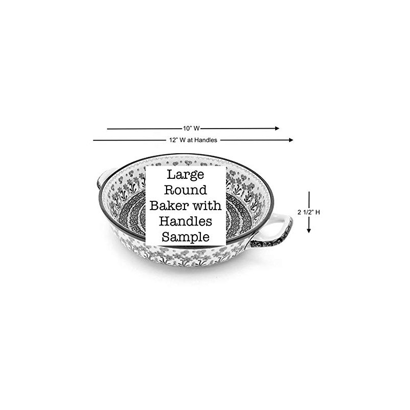 Polish Pottery Baker - Round with Handles - 10" -