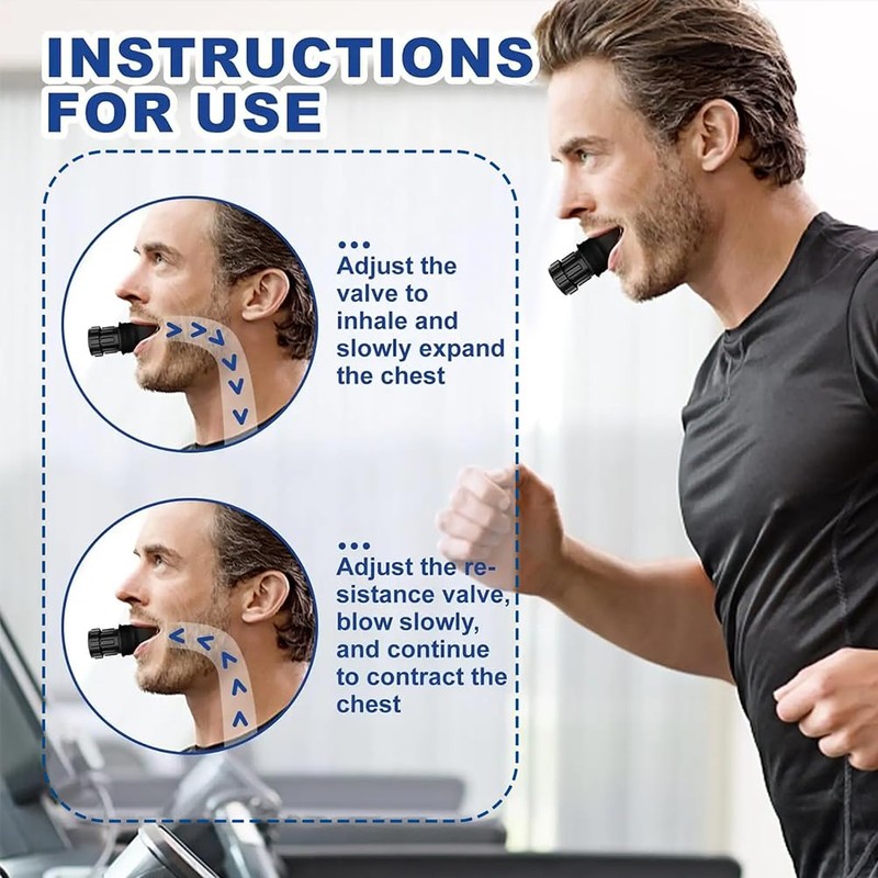Amusingtao Breathing Trainer, Portable Lung Exerciser and Lung Trainer, Adjustable