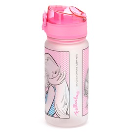 Puckator Falbala (Panacea) Pop Top Asterix 350ml Shatterproof Children's Bottle - Reusable Insulated Active Water Bottle Flask For Girls And Boys With A Carry Handle & Straw - For School Nursery