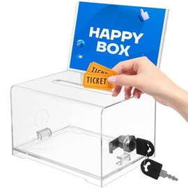 STOBOK Caja Caja Urna Electoral Tarro De Propinas Urna Con Ranura Buzón Para El Aula Titular De La Tarjeta De Visita Transparente Casilla De Correo Caso De Lotería Caso De Rifa Acrílico