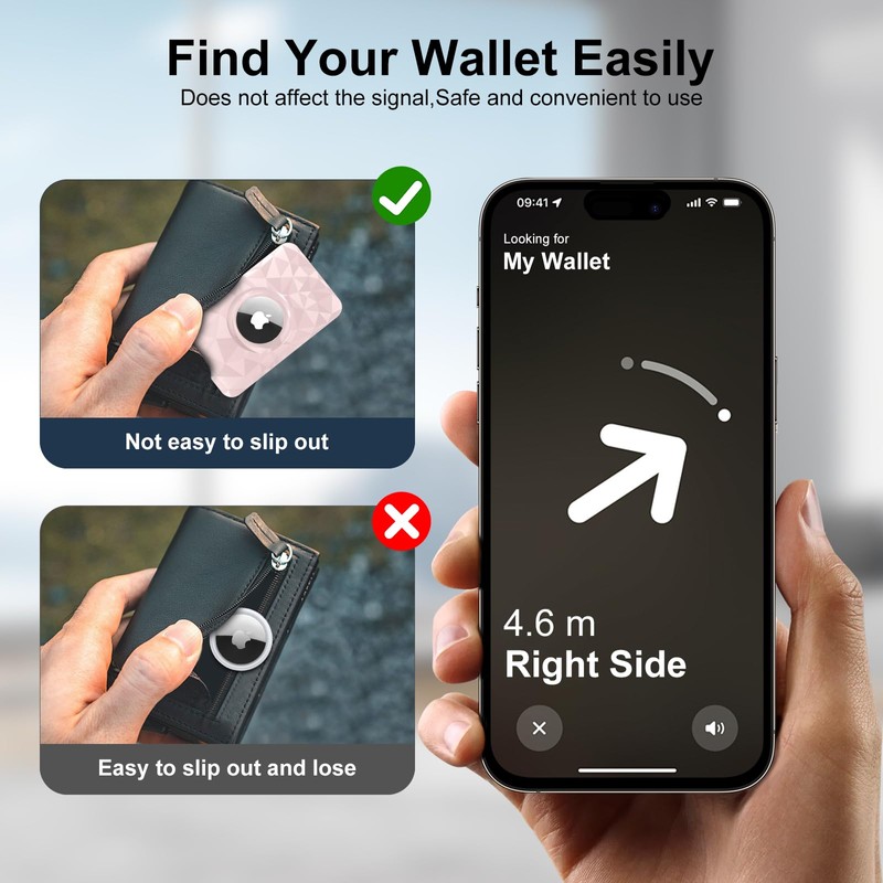 HAUXGOGO Protective Cover for Air Tag (2 Pieces) Ultra-Thin Card