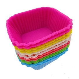 Ceiourich Silicone Square Cupcake Mold Set 24pcs