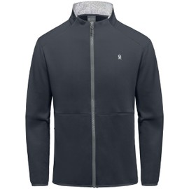 Little Donkey Andy Men's Lightweight Running Warm Jacket Full Zip Fleece Lined Windproof Jacket for Outdoor Casual Gray 3XL