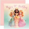 Princess 5th Birthday Cards for Niece - Fun and Cute