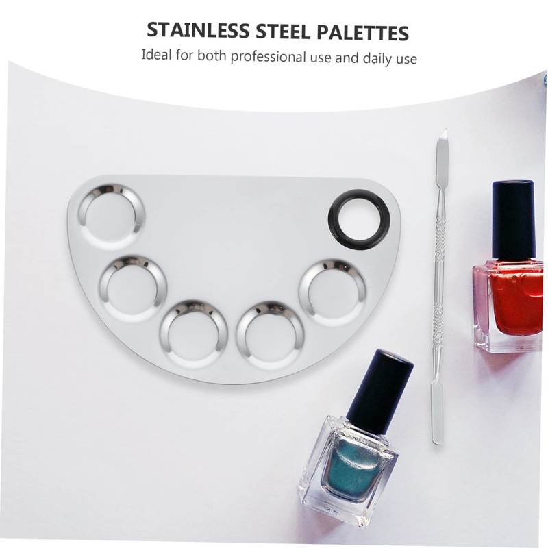 Baluue 2 Stainless Steel Makeup Spatulas Shimmer Coverage Foundation Palette